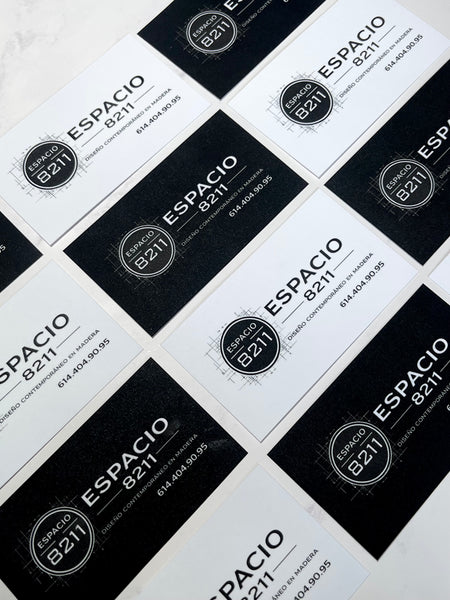 Tarjetas clásicas, impresión 1 cara + laminado.