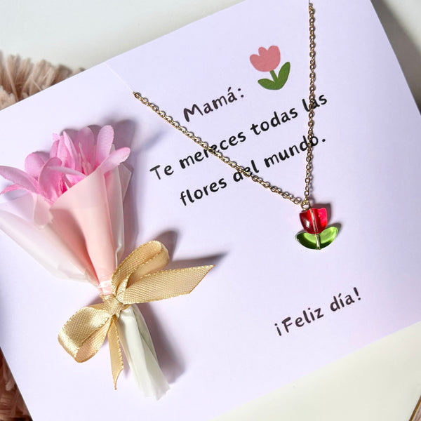 Collar tulipán rojo.