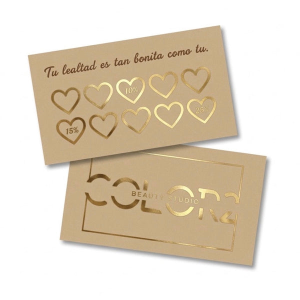 Tarjetas de lealtad, FOIL EN AMBAS CARAS