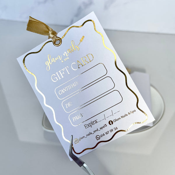 Certificado de regalo CON FOIL, ojillo metálico y listón