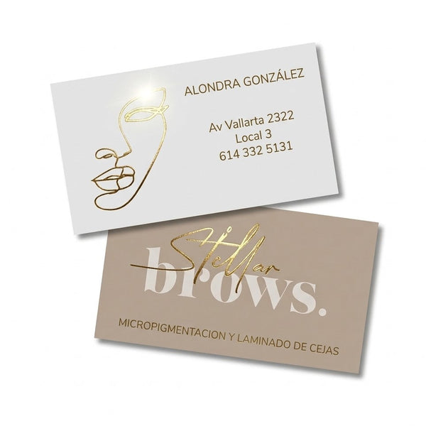 Tarjetas impresión y FOIL EN AMBAS CARAS