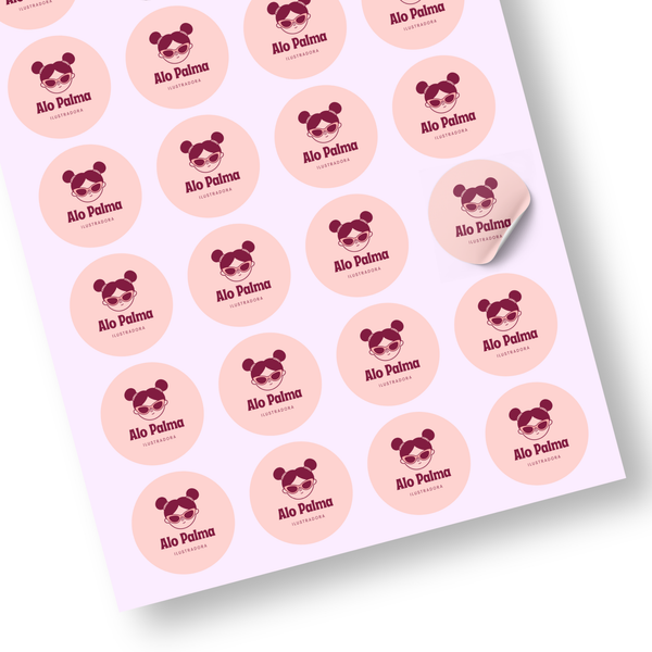 Plantilla de stickers circulares