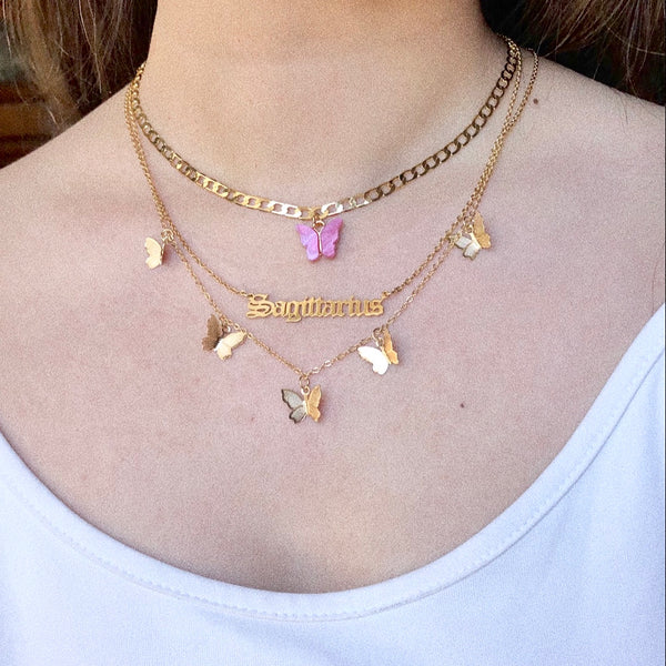 Collar 5 mariposas 3D.