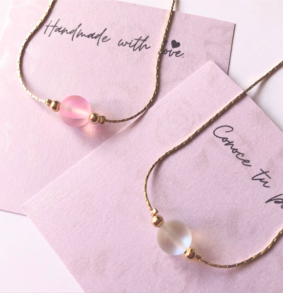 Collar cuarzo rosa.