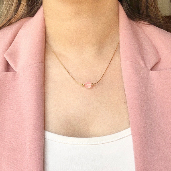 Collar cuarzo rosa.