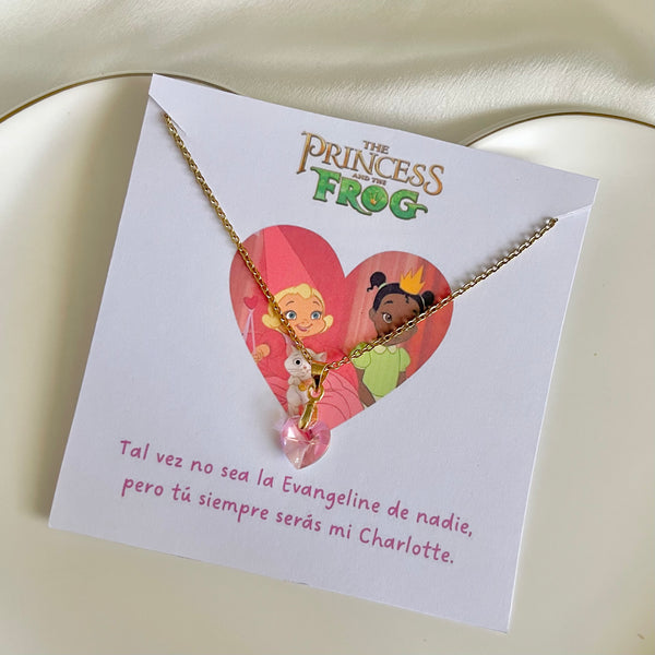 Collar corazón rosa