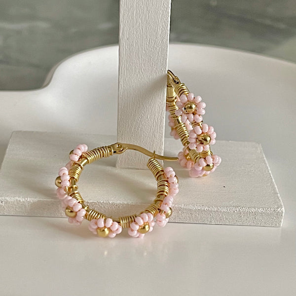 Arracadas rosa pastel.