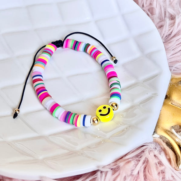 Pulsera happy face arcoíris.