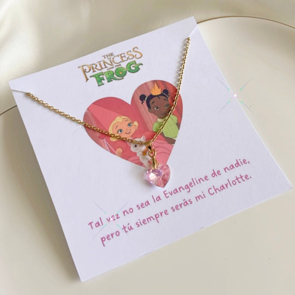 Collar corazón rosa