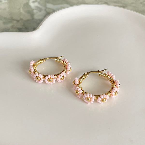 Arracadas rosa pastel.